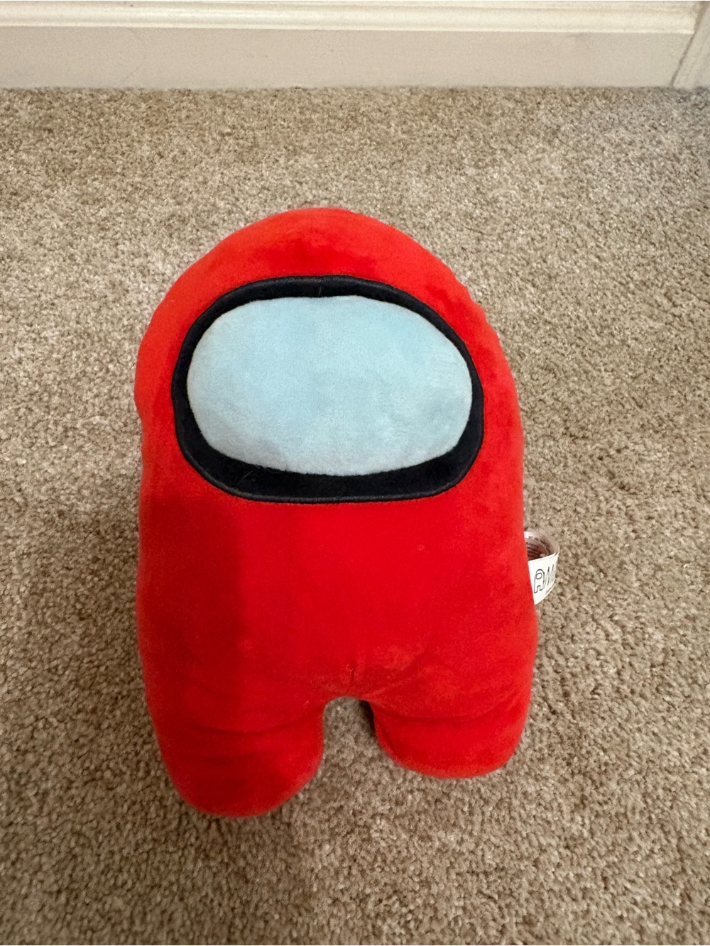 Red Among Us Plush Stuffed Toy with Light Blue Visor - Soft Kids Companion